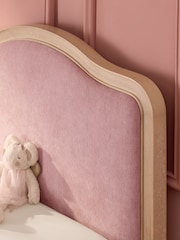 Smart Chenille Light Pink Lily Wooden Upholstered Single Bed Frame - Image 3 of 8