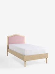 Smart Chenille Light Pink Lily Wooden Upholstered Single Bed Frame - Image 6 of 8