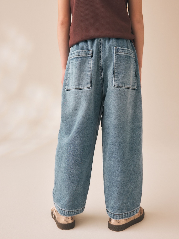 Mid Wash Jersey Denim Baggy Loose Fit Jeans (3-16yrs) - Image 2 of 4