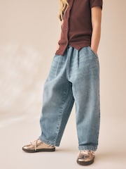 Mid Wash Jersey Denim Baggy Loose Fit Jeans (3-16yrs) - Image 3 of 4