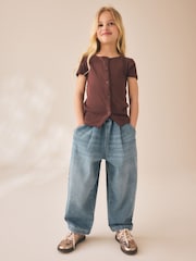 Mid Wash Jersey Denim Baggy Loose Fit Jeans (3-16yrs) - Image 4 of 4