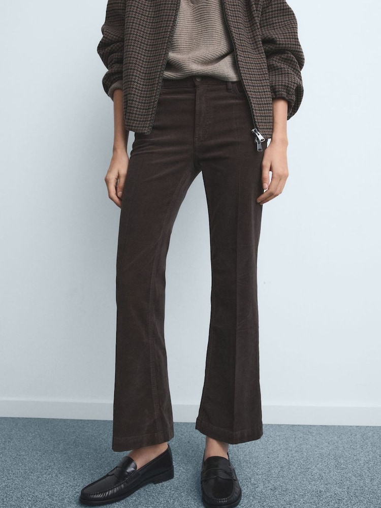 Mango Brown Flare Cord Jeans - Image 1 of 6 Mango Brown Flare Cord Jeans - Image 1 of 6