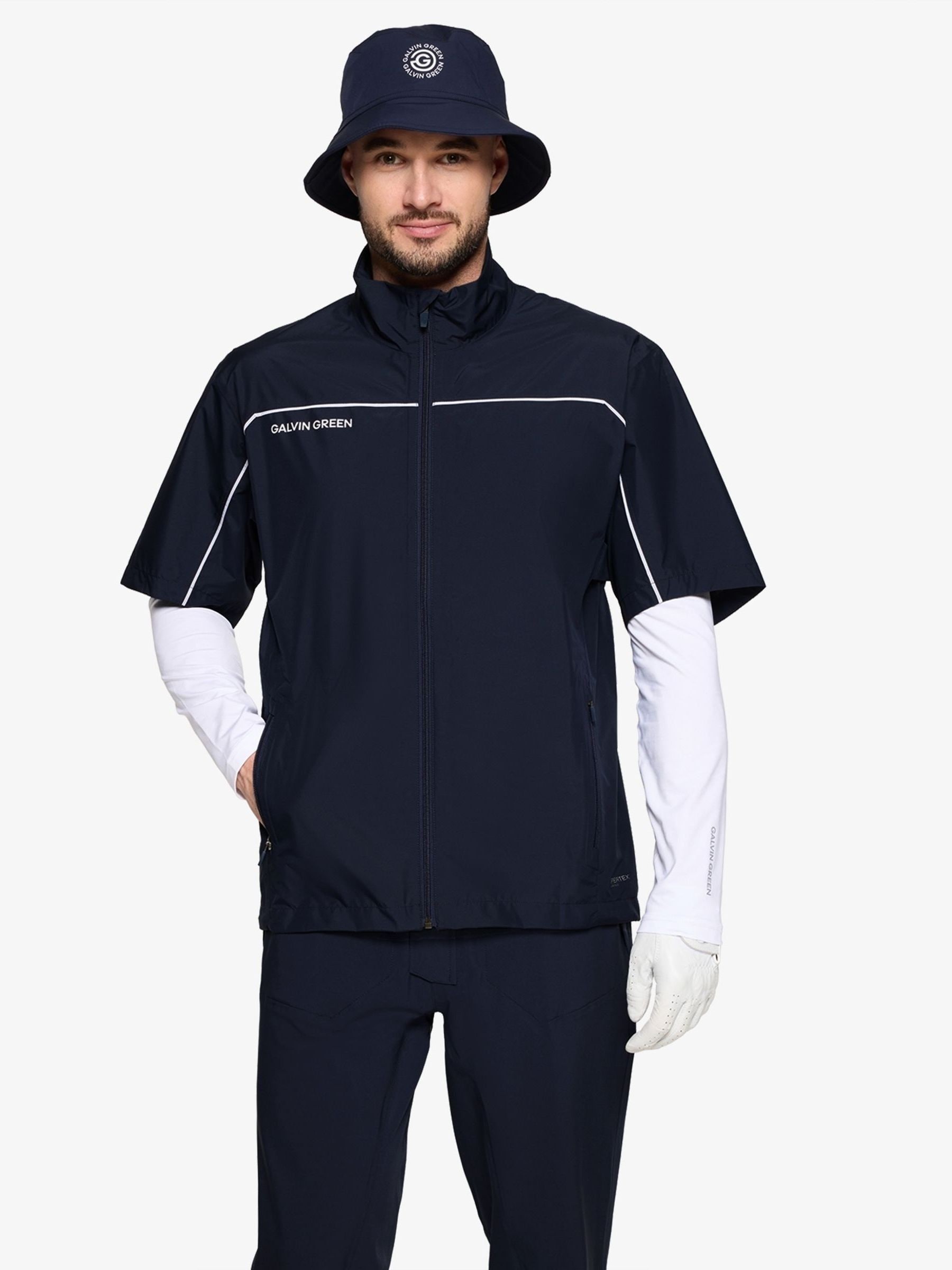 Buy Galvin Green Blue Air Waterproof Short Sleeve Golf Jacket from