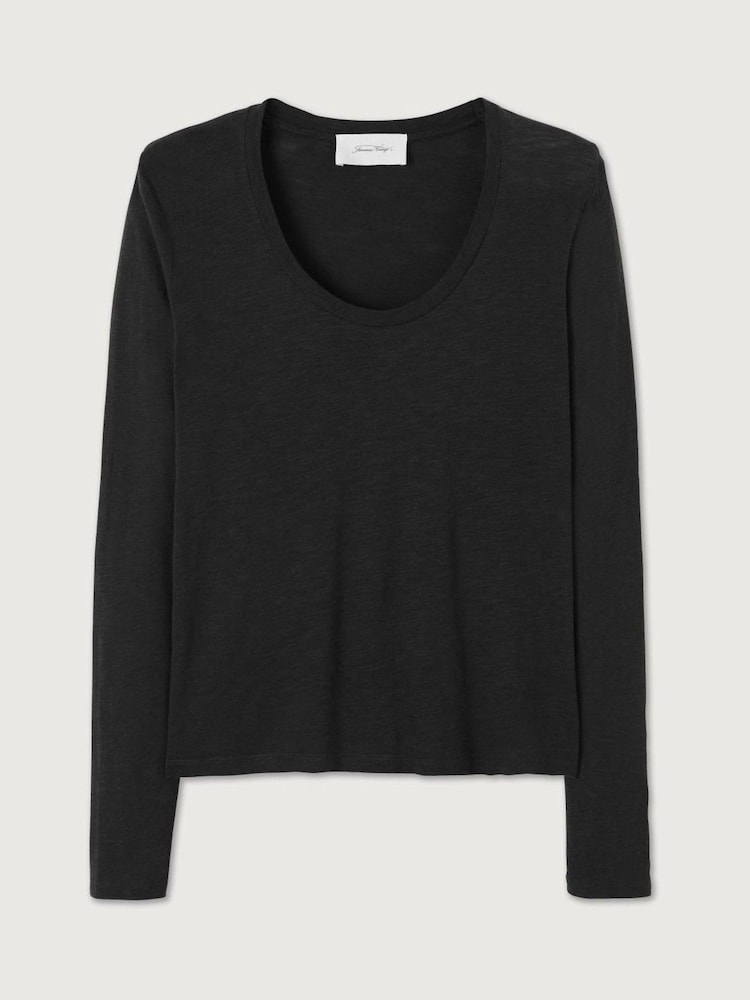 American Vintage Jacksonville Long Sleeve Black T-Shirt - صورة 1 من 1