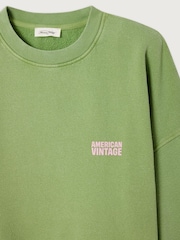 American Vintage Green Plizzy Sweat Top - Image 2 of 2