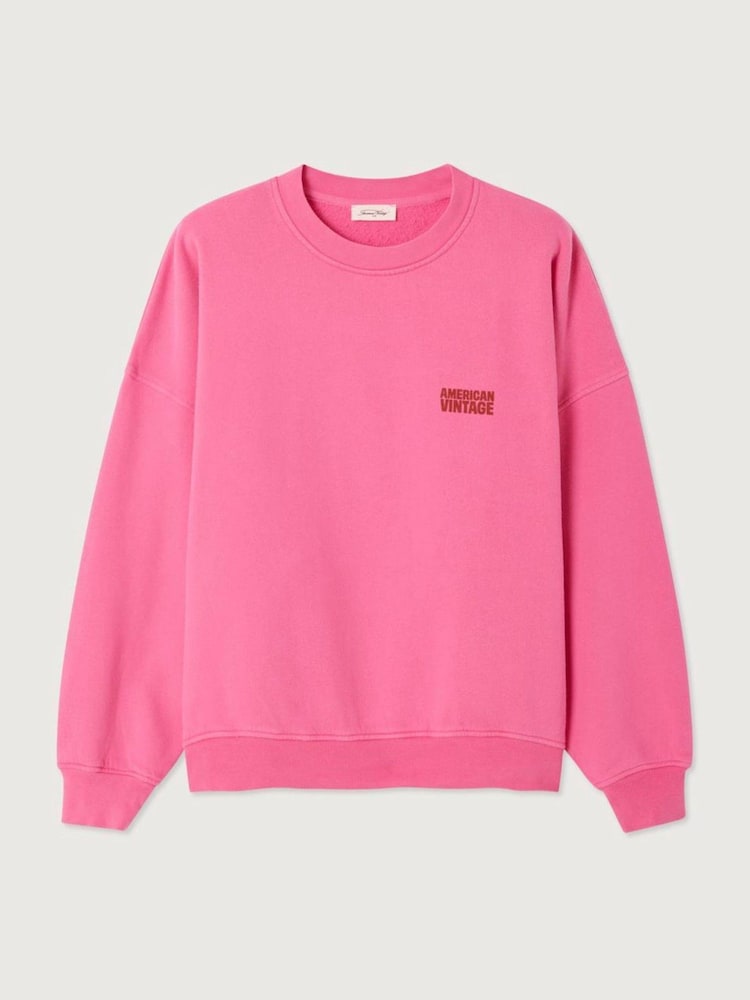 American Vintage Pink Plizzy Sweat Top - Image 1 of 2