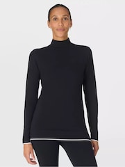 Sweaty Betty Black Modal High Neck Base Layer Top - Image 1 of 7