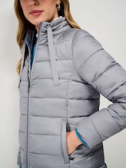 Crew Clothing Grey Metallic Padded Jacket - Image 3 of 5
