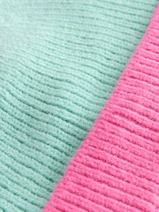 Pink and Blue Colour Block Knitted Baby Pom Hat - Image 3 of 3