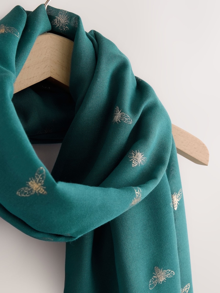 Green Bee Foil Lightweight Scarf - Image 2 of 3
