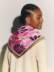 Pink Dog Print Lightweight Square Scarf - Image 2 of 7