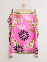 Pink Dog Print Lightweight Square Scarf - Image 4 of 7