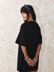 Rockett St George Black Milagro Heart Print Night T-Shirt - Image 3 of 4