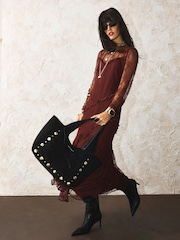 Rockett St George Black Studded Shoulder Bag - Image 3 of 9