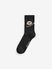 Rockett St George Black/Red Lips Print Socks 4 Pack - Image 2 of 7