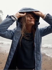 Seasalt Cornwall Sky Blue Coverack Waterproof Coat - Image 6 of 9
