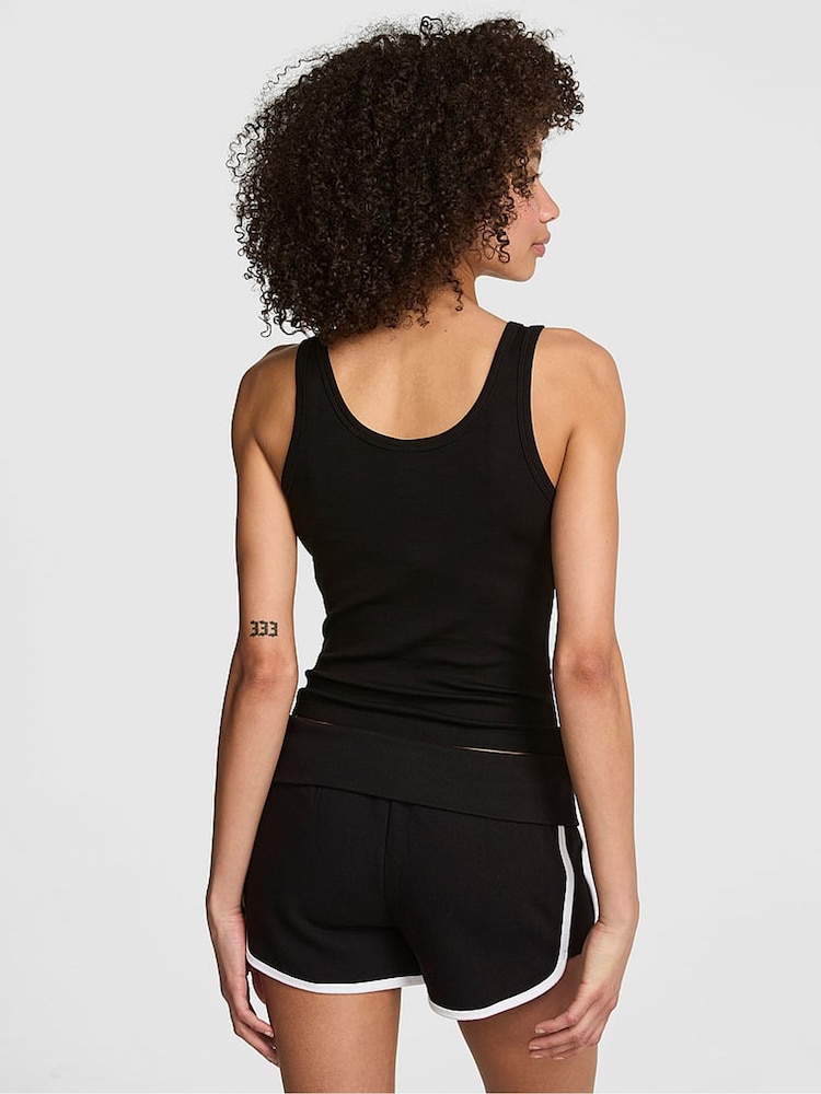Victoria's Secret Pink Black Button Up Tank Top - Image 2 of 2