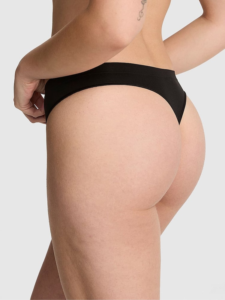 Victoria's Secret Pink Black Thong Seamless Knickers - Image 2 of 3 Victoria's Secret Pink Black Thong Seamless Knickers - Image 2 of 3