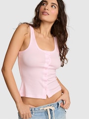 Victoria's Secret Pink Pink Tulip Button Up Tank Top - Image 1 of 2