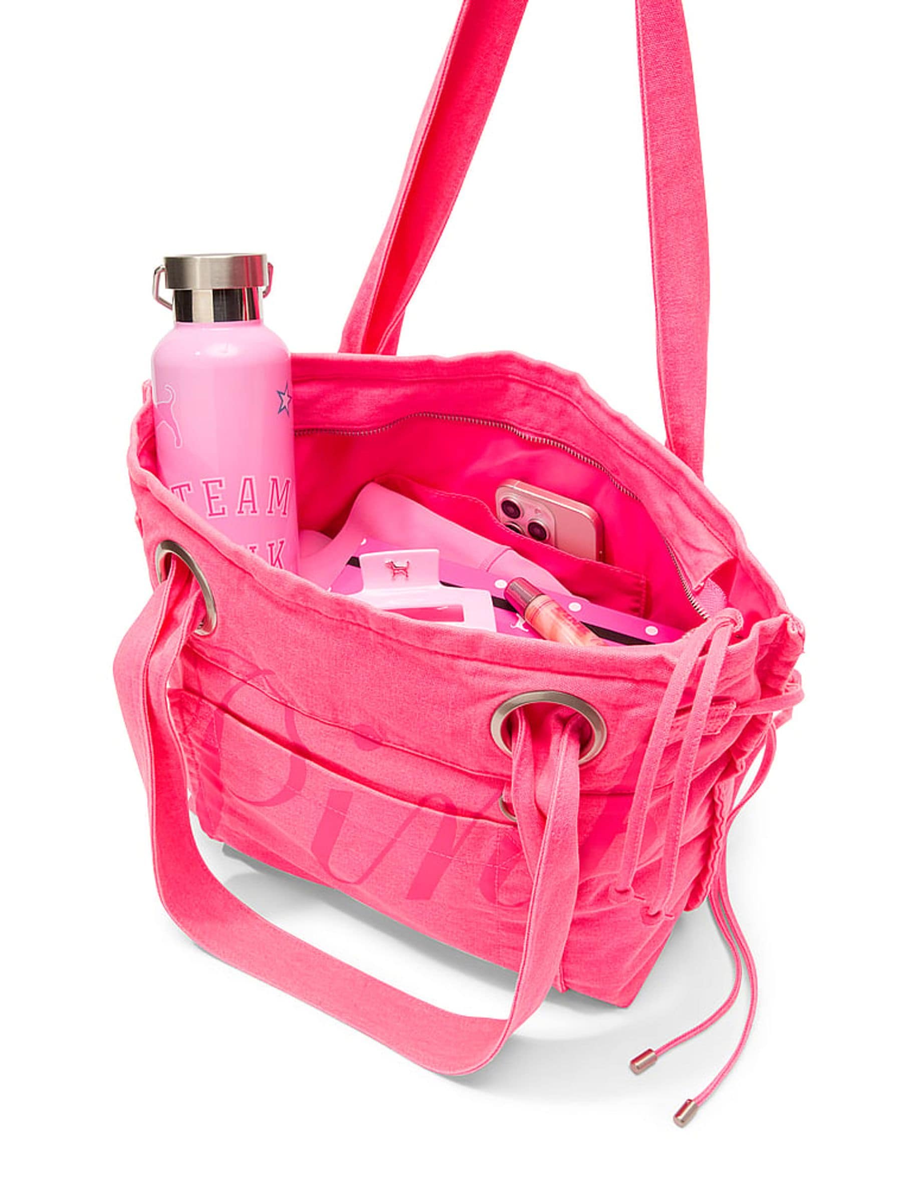 Buy Victoria's Secret Pink Fall For Me Pink Large Tote Bag from