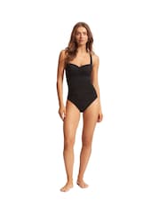 Seafolly Black Boyleg Swimsuit - Image 4 of 5
