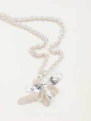 FatFace Silver Tone Bee Necklace - Image 2 of 2