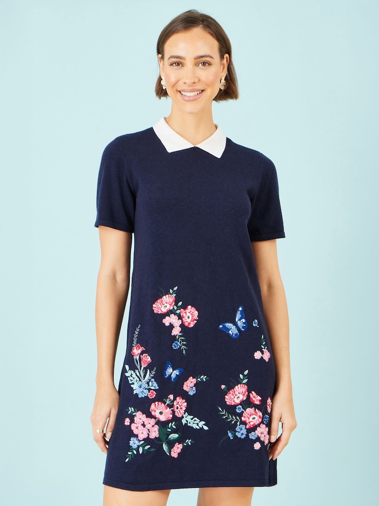 Yumi Embroidered Knitted Floral Tunic - Image 1 of 5