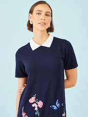 Yumi Embroidered Knitted Floral Tunic - Image 4 of 5