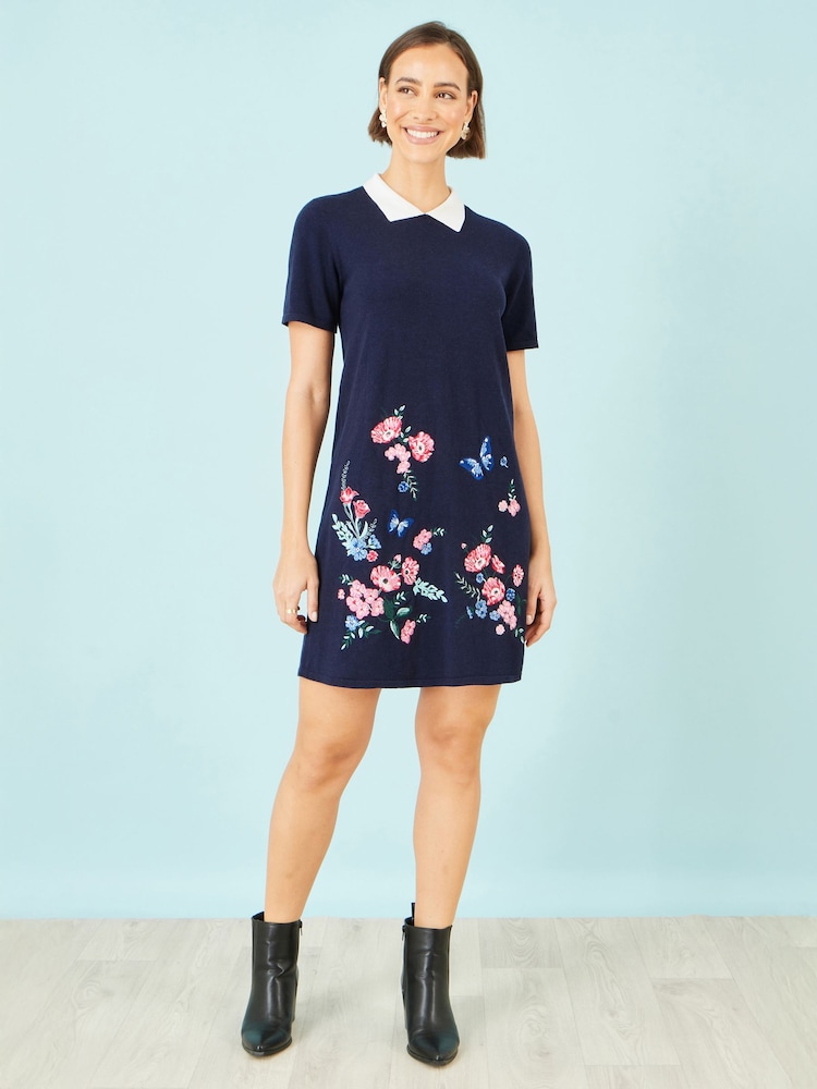 Yumi Embroidered Knitted Floral Tunic - Image 5 of 5