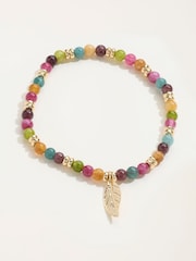 FatFace Multi Colour Leaf Bead Braclet - Image 1 of 2