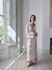 Cream Paisley Lightweight Viscose Dressing Gown - Image 1 of 5
