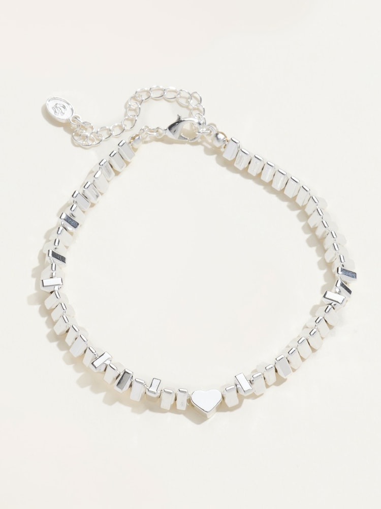FatFace Silver Tone Heart Bracelet - Image 1 of 4 FatFace Silver Tone Heart Bracelet - Image 1 of 4