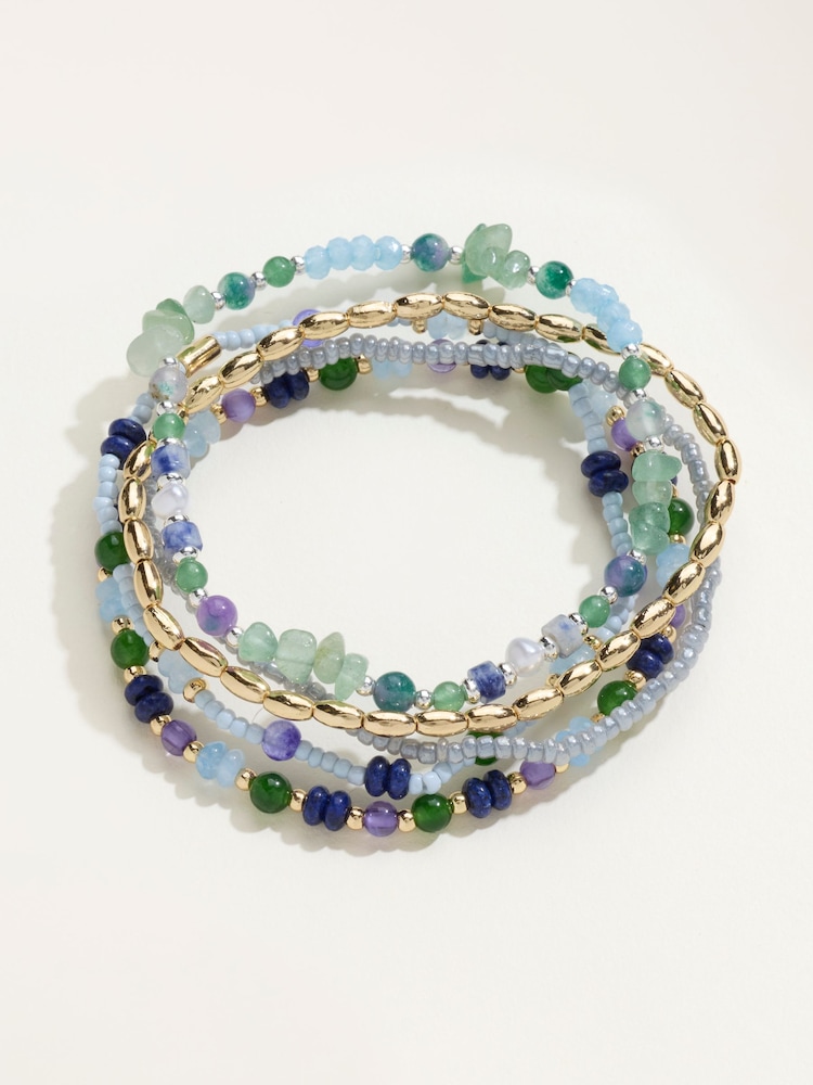 FatFace Bracelet Multi Colour Multi Stretch Bracelet - Image 1 of 4