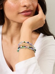 FatFace Bracelet Multi Colour Multi Stretch Bracelet - Image 3 of 4
