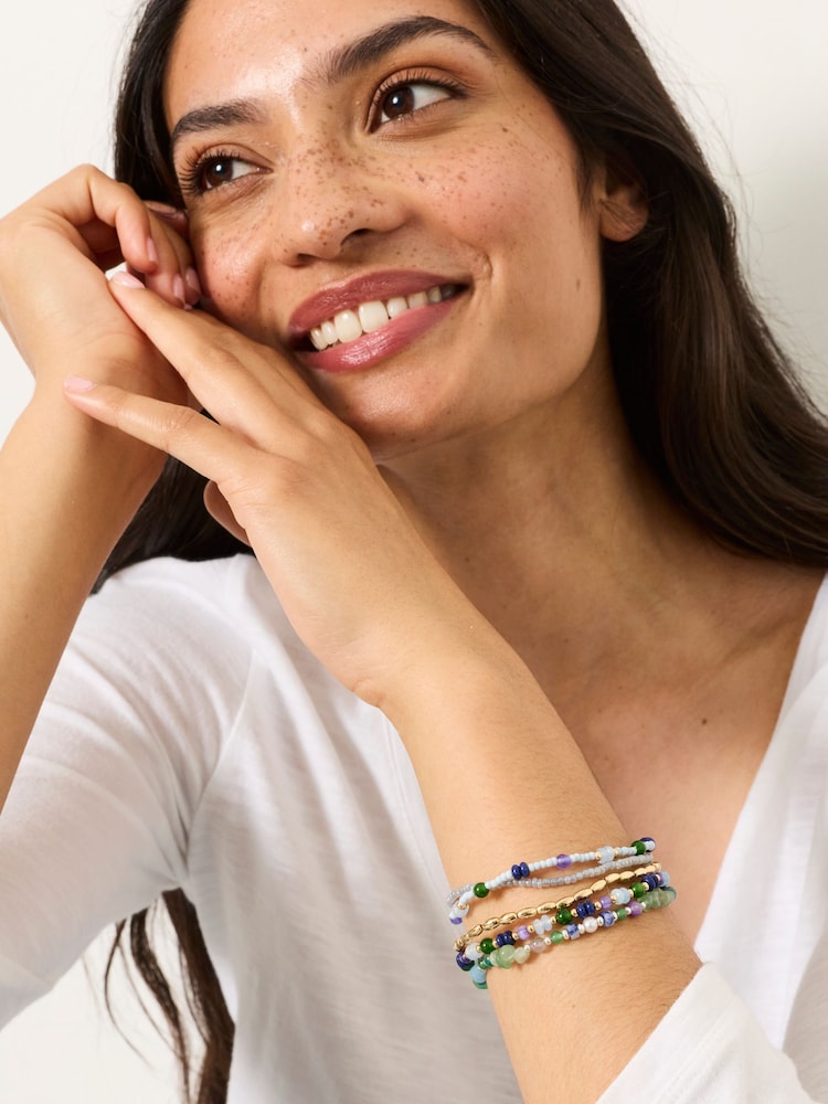 FatFace Bracelet Multi Colour Multi Stretch Bracelet - Image 4 of 4