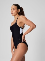 Speedo Black Solid Racerback One Piece Swimsuit - Image 3 of 5