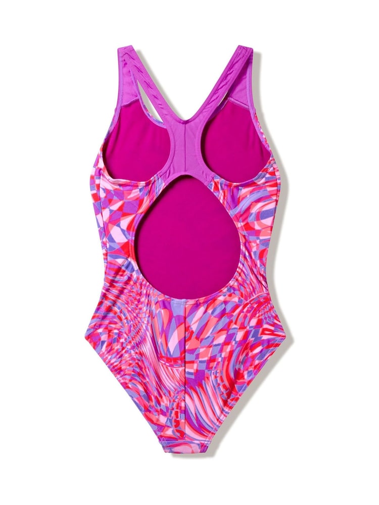 Speedo Pink Print Splashback Swimsuit - Image 2 of 2