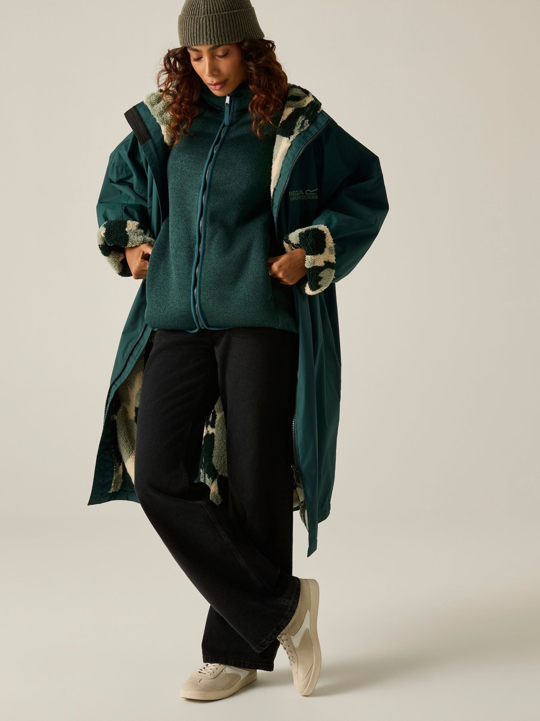 Buy Regatta Forest Green Oversized Waterproof Borg Fleece Lined ...