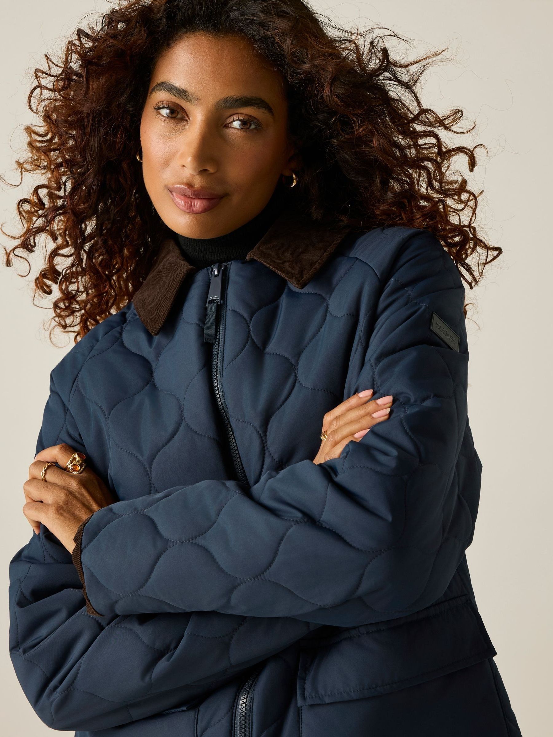 Regatta Women's Onion Quilted Amira Jacket in Navy | Size: 20 - Image 3