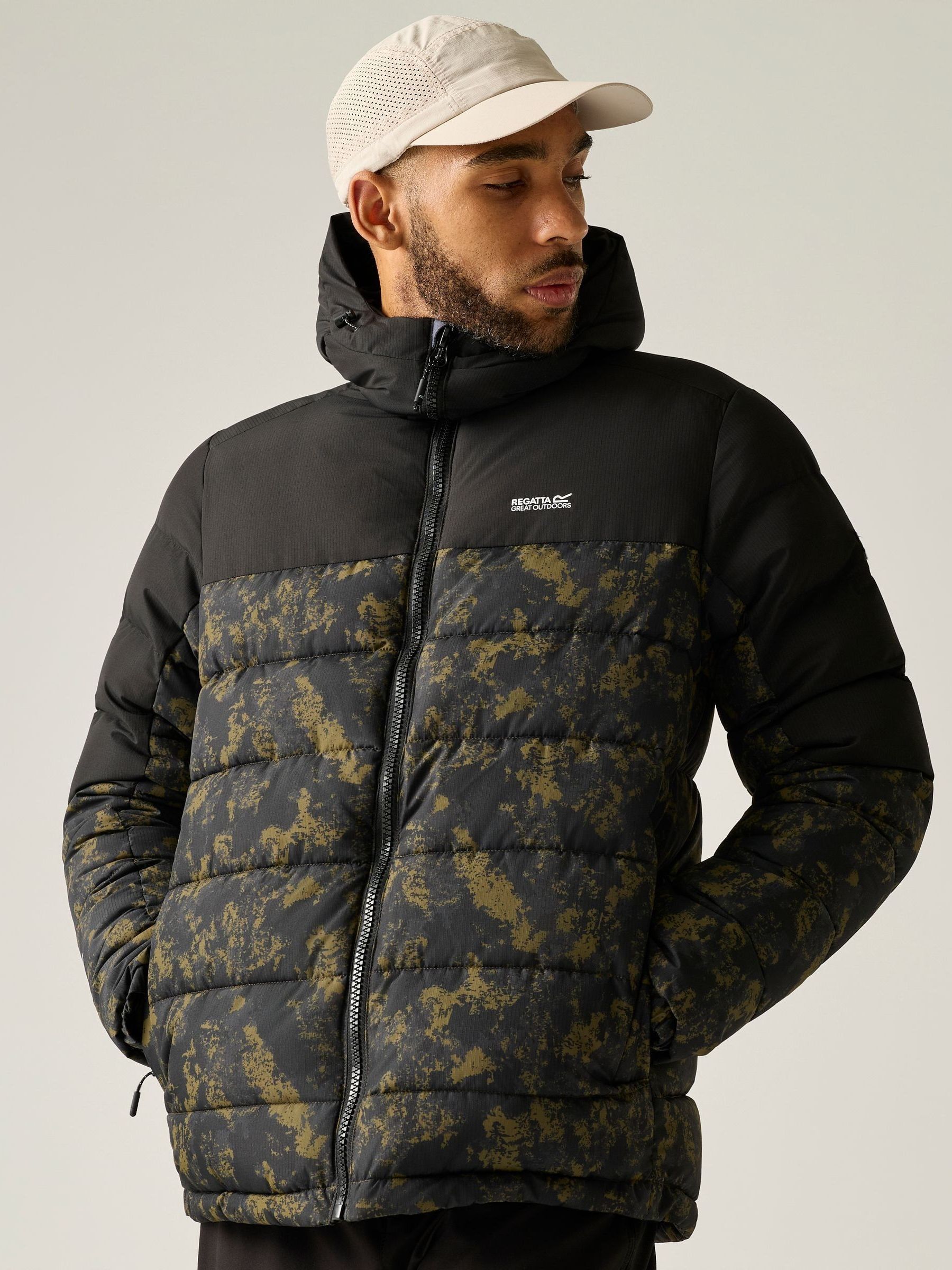 Regatta Men's Aldthorn Synthetic Down Long Sleeve Insulated Puffer Jacket - Print/Black - XL - Image 7
