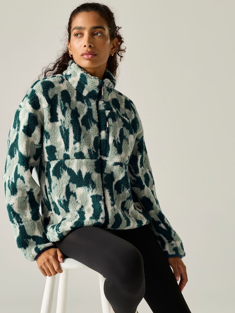 Regatta Deep Pine Brushstroke Camo Print Roswind Water Repellent Fleece - Image 1 of 10 Regatta Deep Pine Brushstroke Camo Print Roswind Water Repellent Fleece - Image 1 of 10