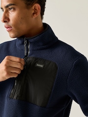 Blau - Regatta Frankie Borg Fleece mit halbem Reißverschluss - Bild 5 von 10