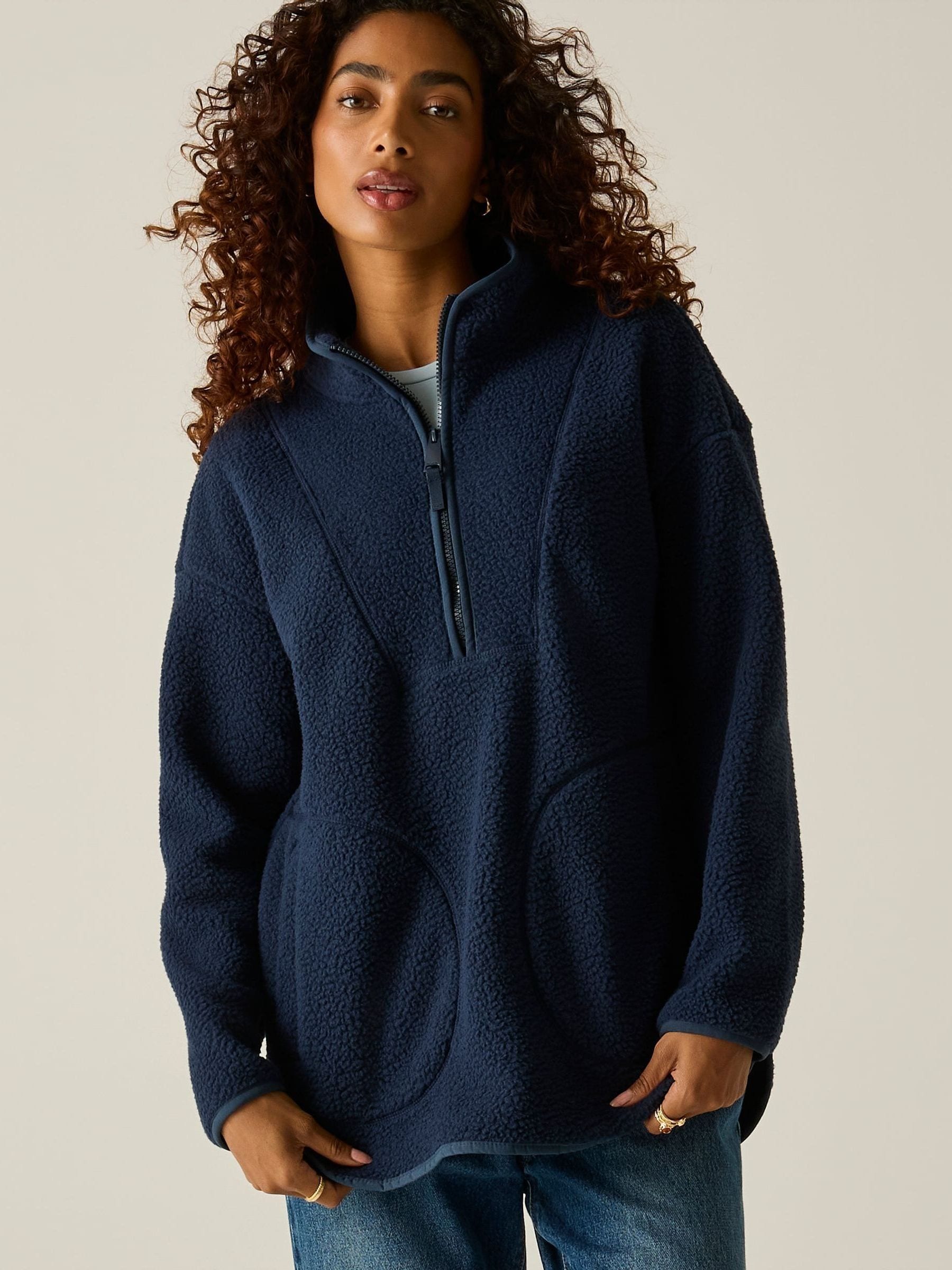 Regatta Women's Blue Frankie Borg Longline Fleece - Image 1