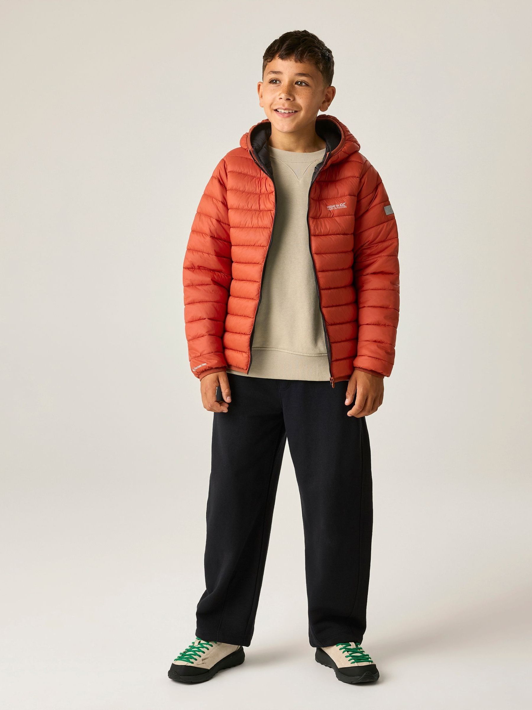 Regatta Boys Orange Junior Hooded Marizion Baffled Jacket - Image 1