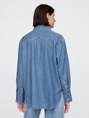 Gap Blue Chambray Denim Big Shirt - Image 2 of 5