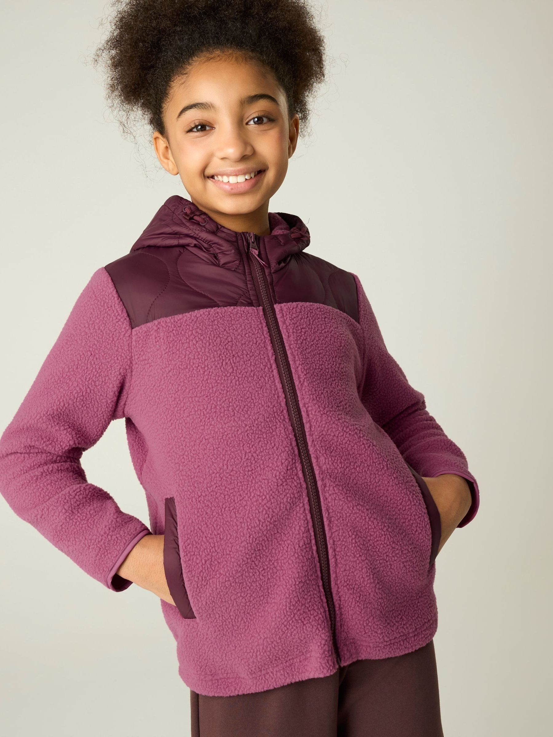 Regatta Girls Purple Myla Hybrid Fleece Jacket - Image 1