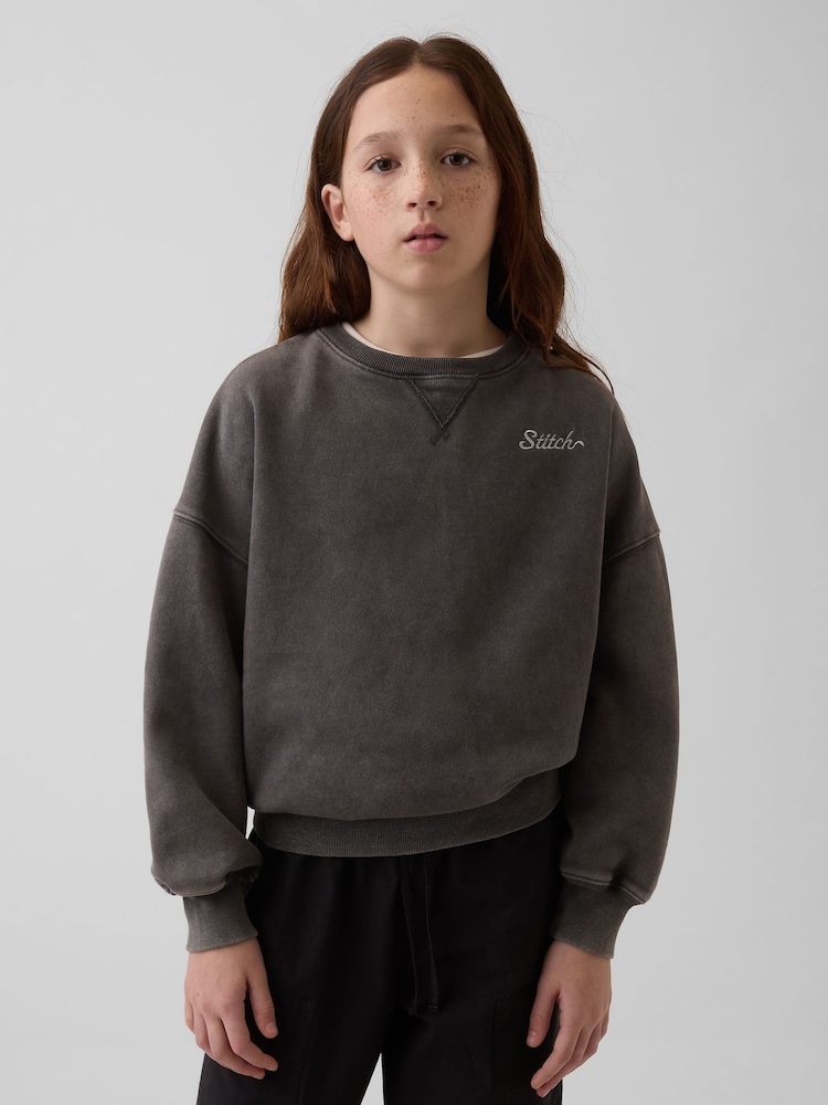 Gap Black Disney VintageSoft Oversized Sweatshirt (4-13yrs) (4-13yrs) - Image 1 of 5 Gap Black Disney VintageSoft Oversized Sweatshirt (4-13yrs) (4-13yrs) - Image 1 of 5