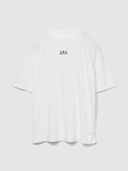 Gap White Vintage Soft Athletic Logo Longline T-Shirt - Image 1 of 3