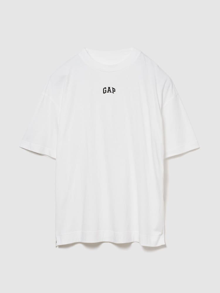 Gap White Vintage Soft Athletic Logo Longline T-Shirt - Image 1 of 3