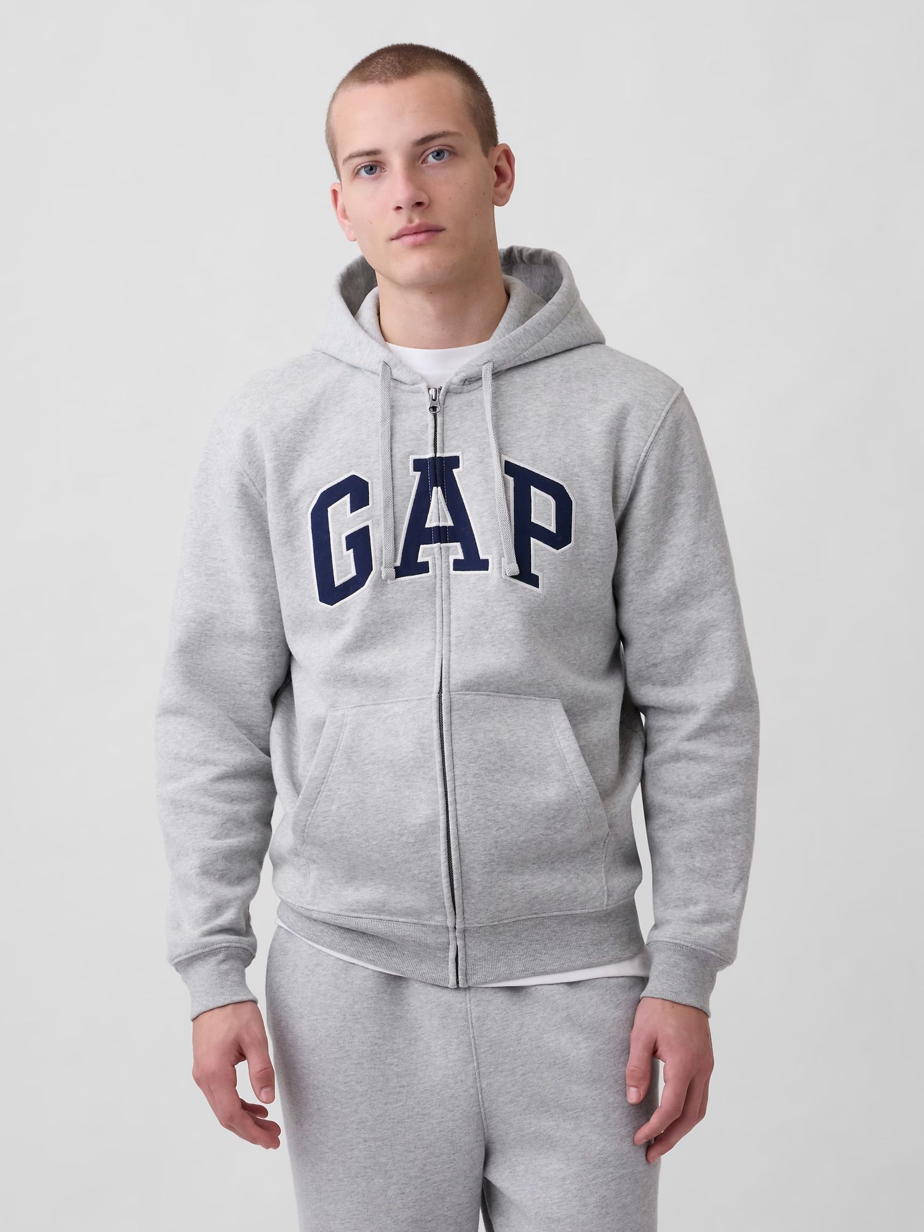 Buy Gap Grey VintageSoft Arch Logo Zip Hoodie from Next Romania